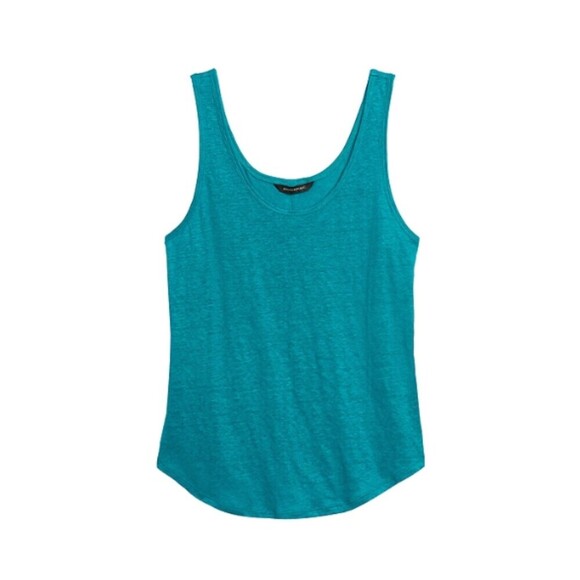 Banana Republic Tops - Green Banana Republic Sleeveless Linen Tank (NWT)